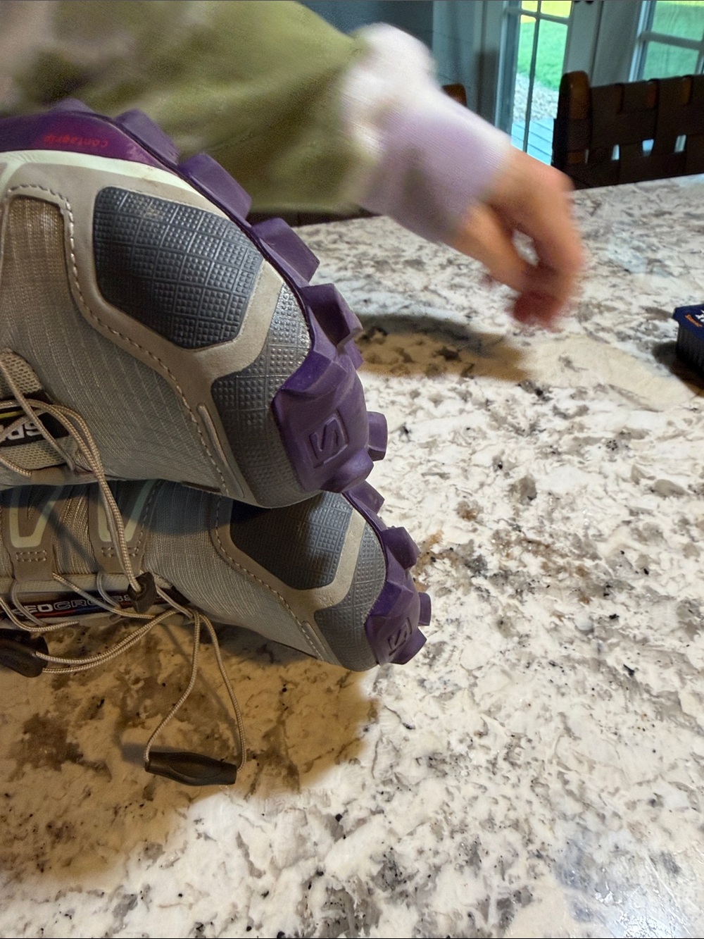 Salomon Women's Trail Running Shoes - Gray and Purple - Picture 4 of 6